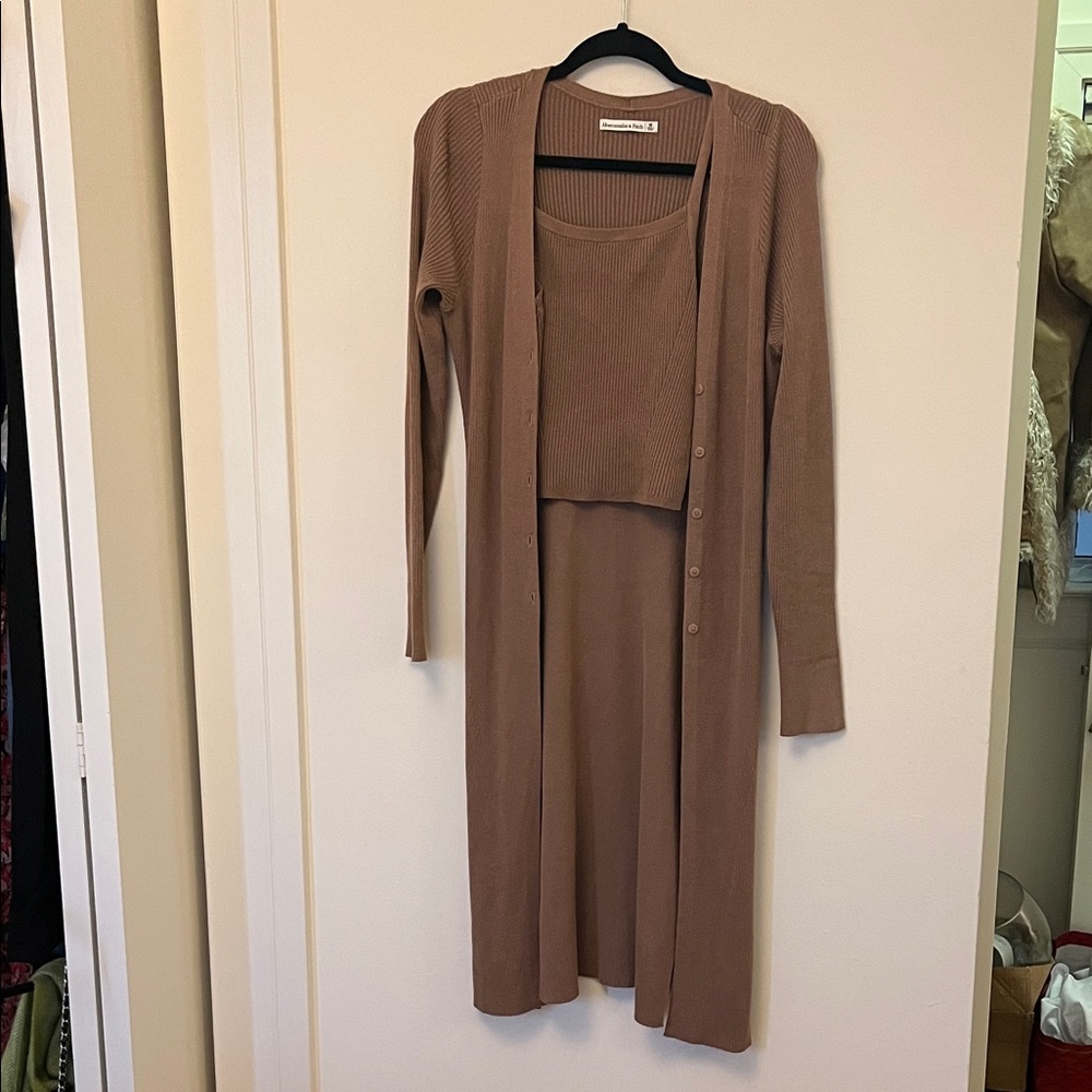 Abercrombie & Fitch Brown Cardigan Sweater Set